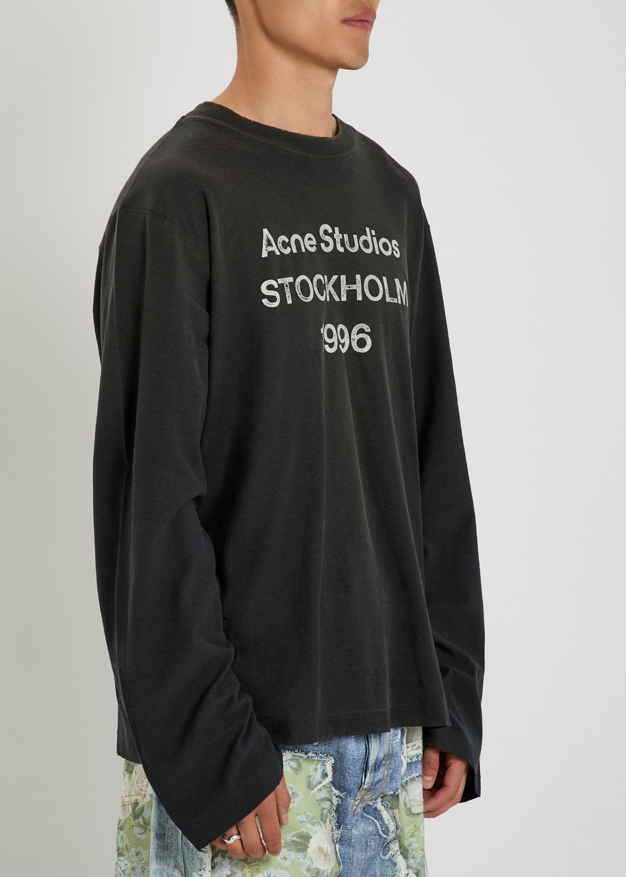 ACNE STUDIOS Logo-print long-sleeve cotton-blend T-shirt | Harvey