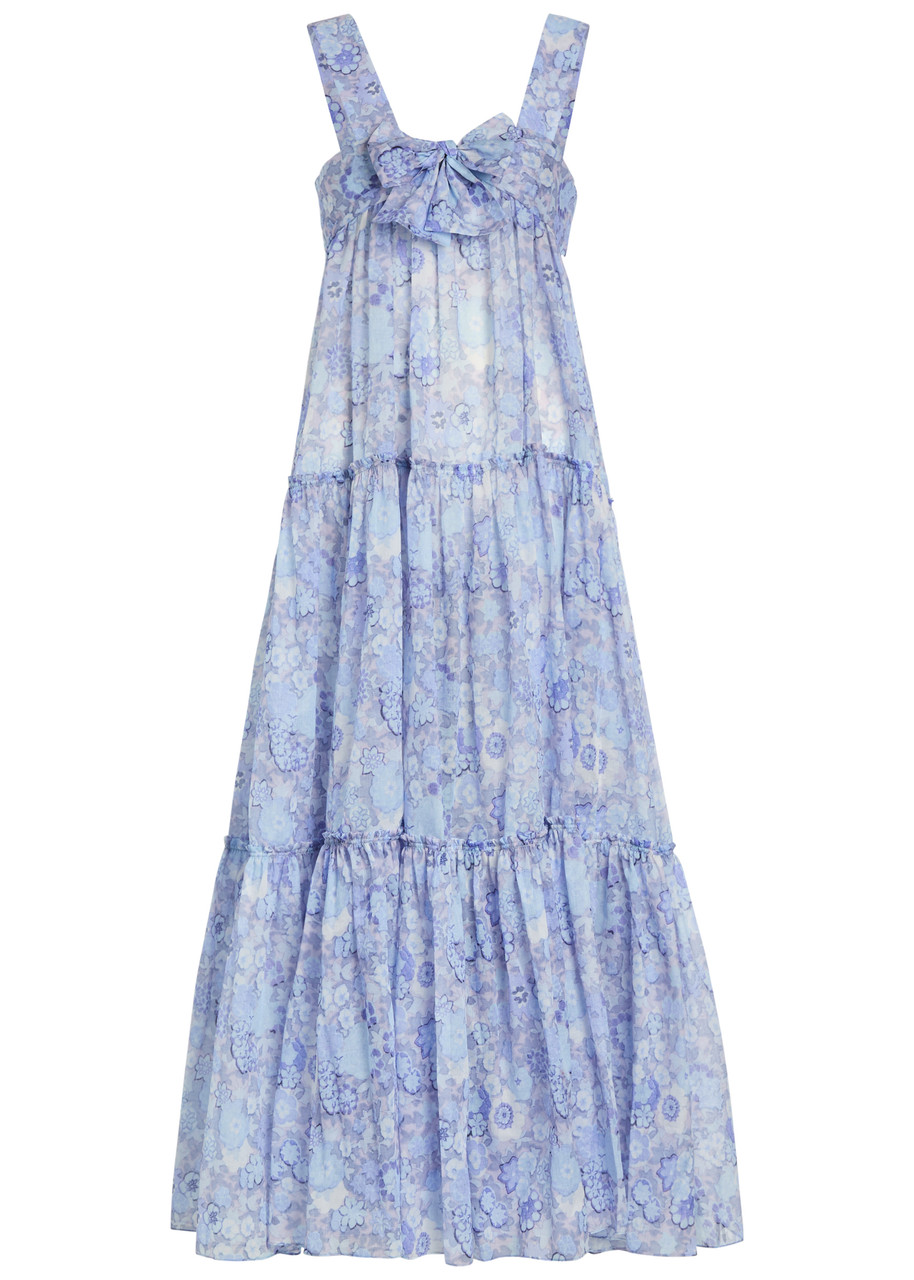 Chloé（クロエ）のヴィンテージ「フローラルプリント ラップミディドレス」 CHLOE Floral-print tiered cotton midi dress | Harvey Nichols
