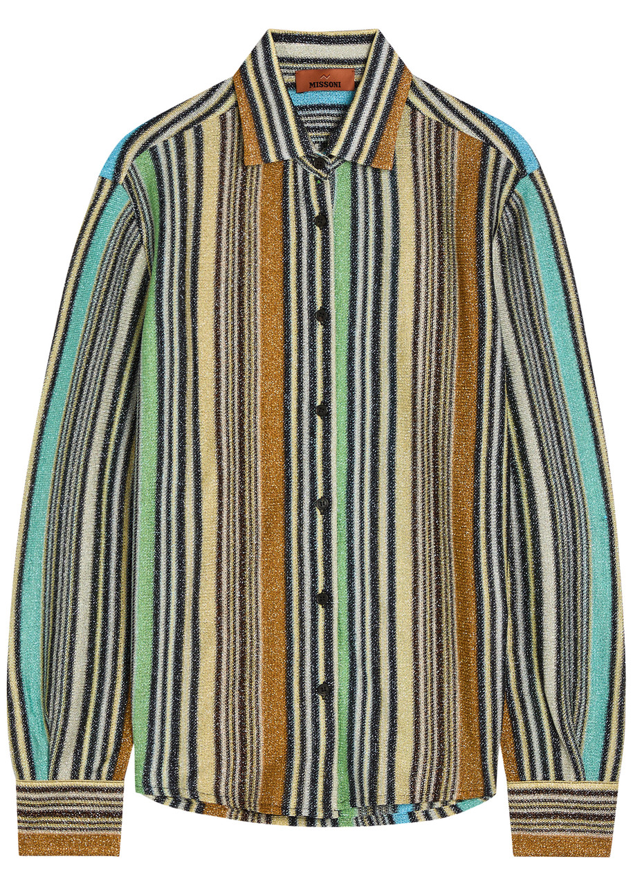 MISSONI Striped metallic-knit shirt | Harvey Nichols
