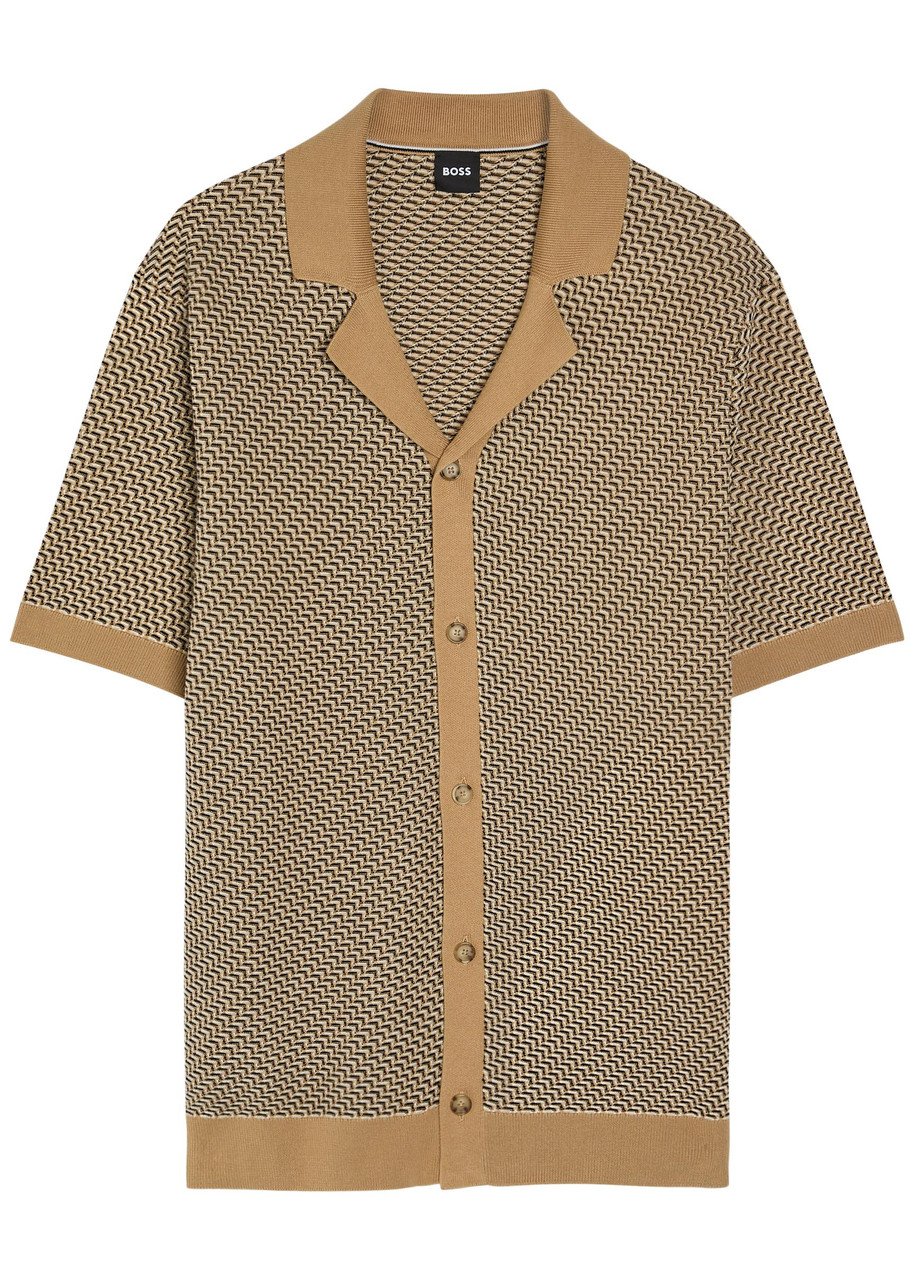 BOSS Lomare jacquard cotton shirt | Harvey Nichols