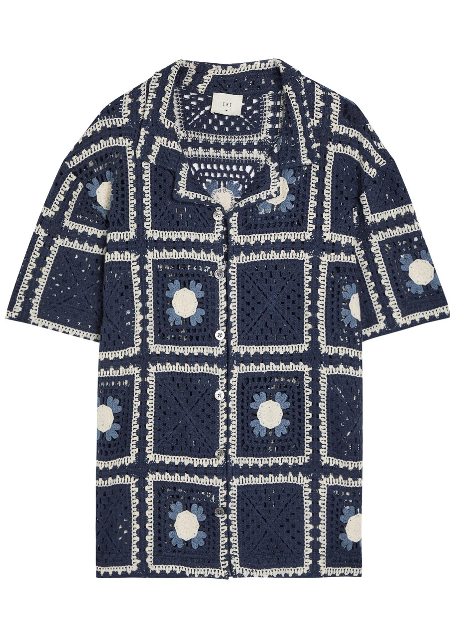 CHE Tejer patchwork crochet open-knit shirt | Harvey Nichols