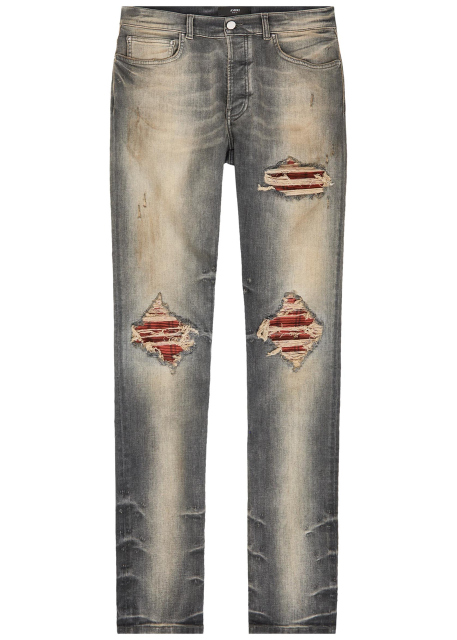 AMIRI MX1 ripped slim-leg jeans | Harvey Nichols