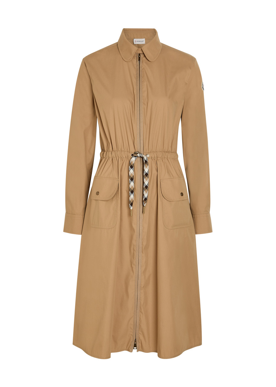 MONCLER Drawstring poplin midi shirt dress | Harvey Nichols