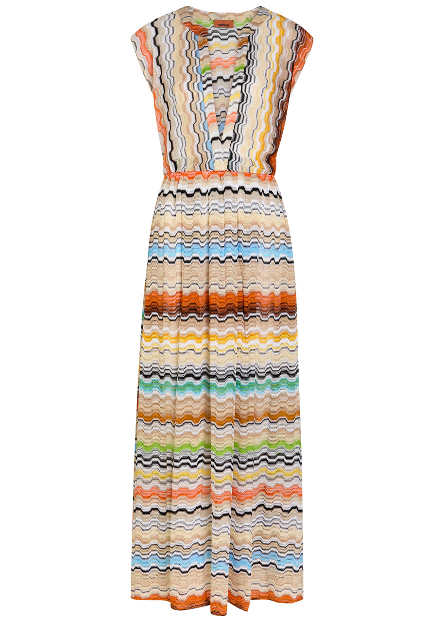 MISSONI Zigzag fine-knit maxi cover-up dress | Harvey Nichols