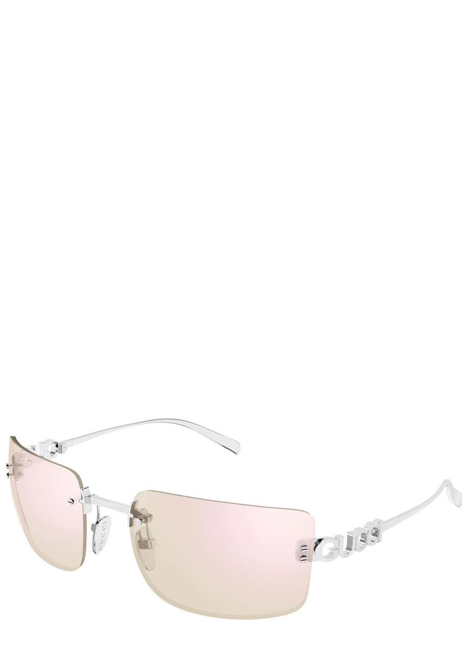 GUCCI Rimless square-frame sunglasses | Harvey Nichols