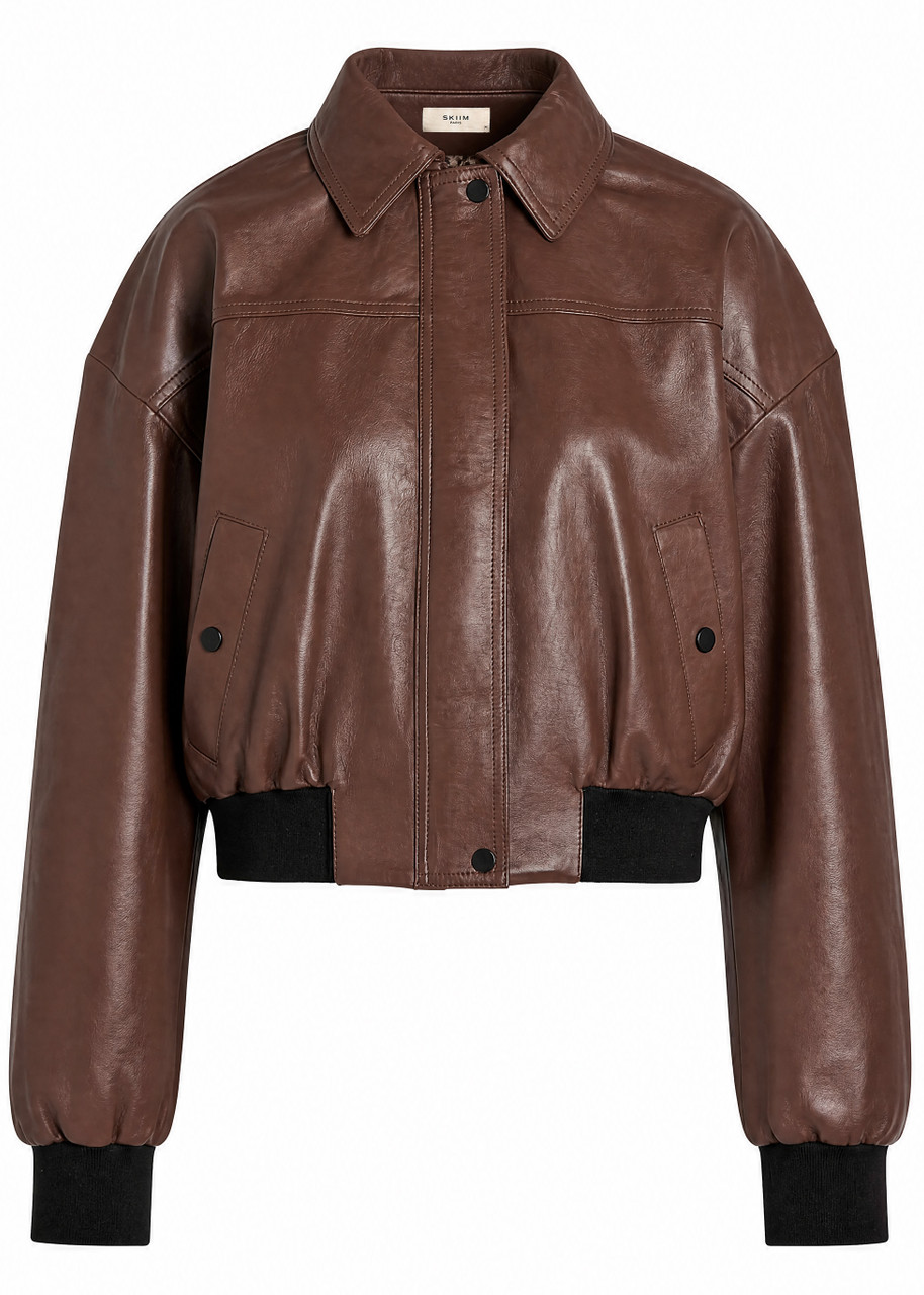 SKIIM Sarah leather bomber jacket | Harvey Nichols