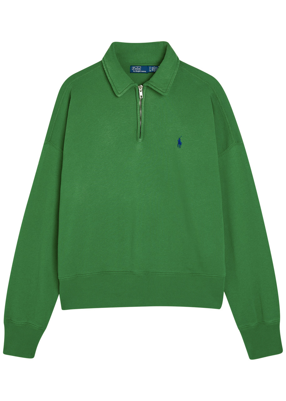 POLO RALPH LAUREN Logo-embroidered cotton-blend polo sweatshirt