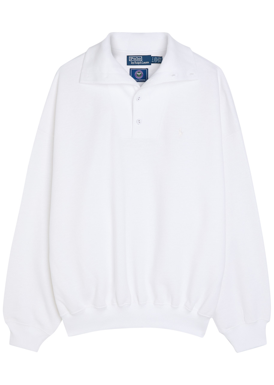 POLO RALPH LAUREN Embroidered cotton-blend polo sweatshirt
