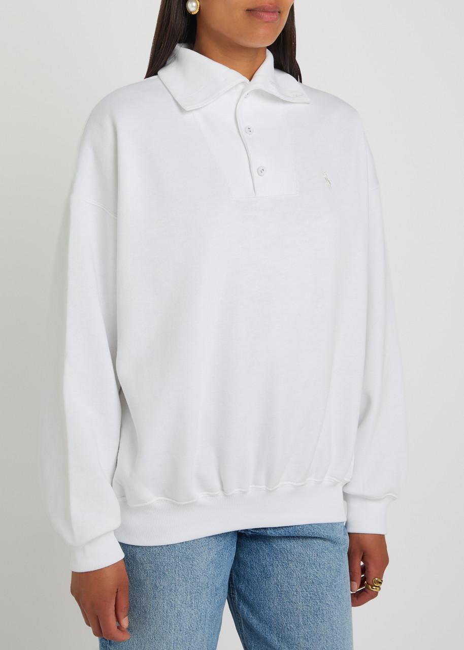 POLO RALPH LAUREN Embroidered cotton-blend polo sweatshirt