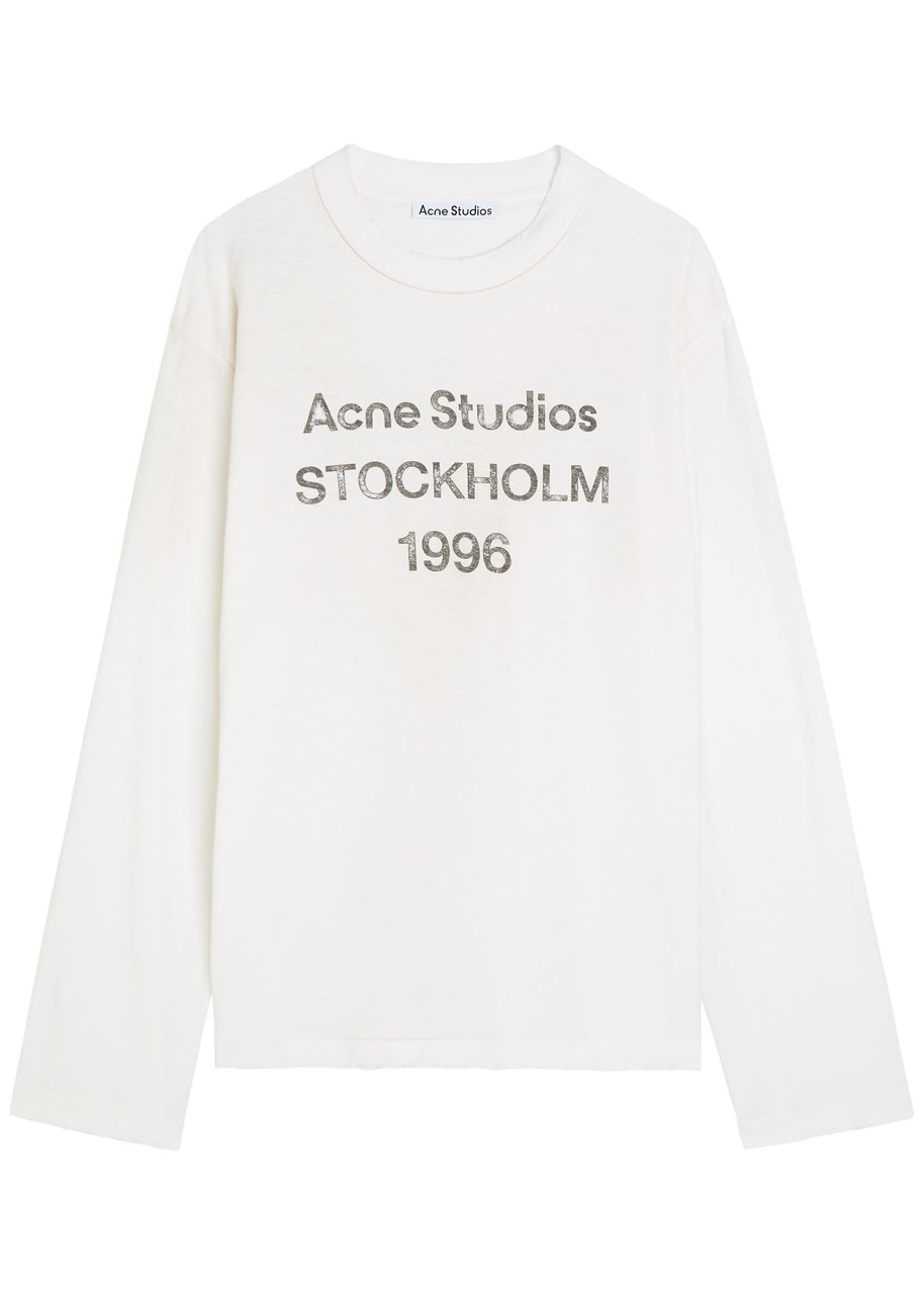 ACNE STUDIOS Logo-print long-sleeve cotton-blend T-shirt | Harvey