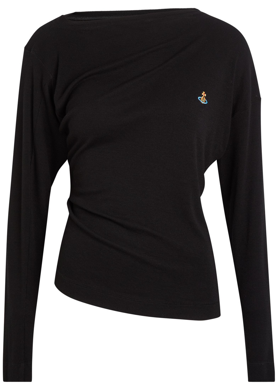 VIVIENNE WESTWOOD Hebo asymmetric long-sleeve knit top | Harvey