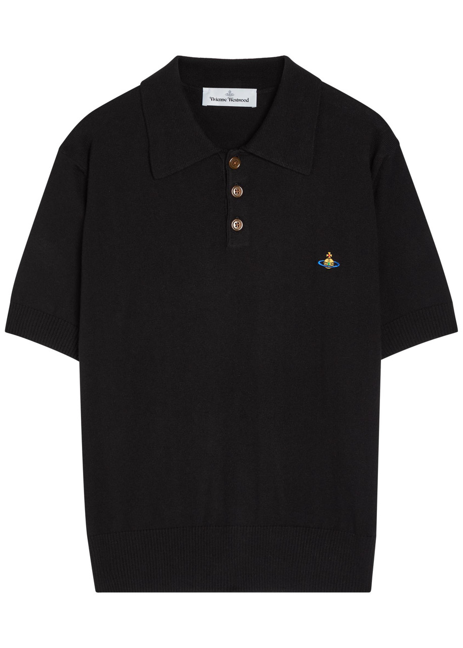 VIVIENNE WESTWOOD Logo-embroidered wool and cashmere-blend polo