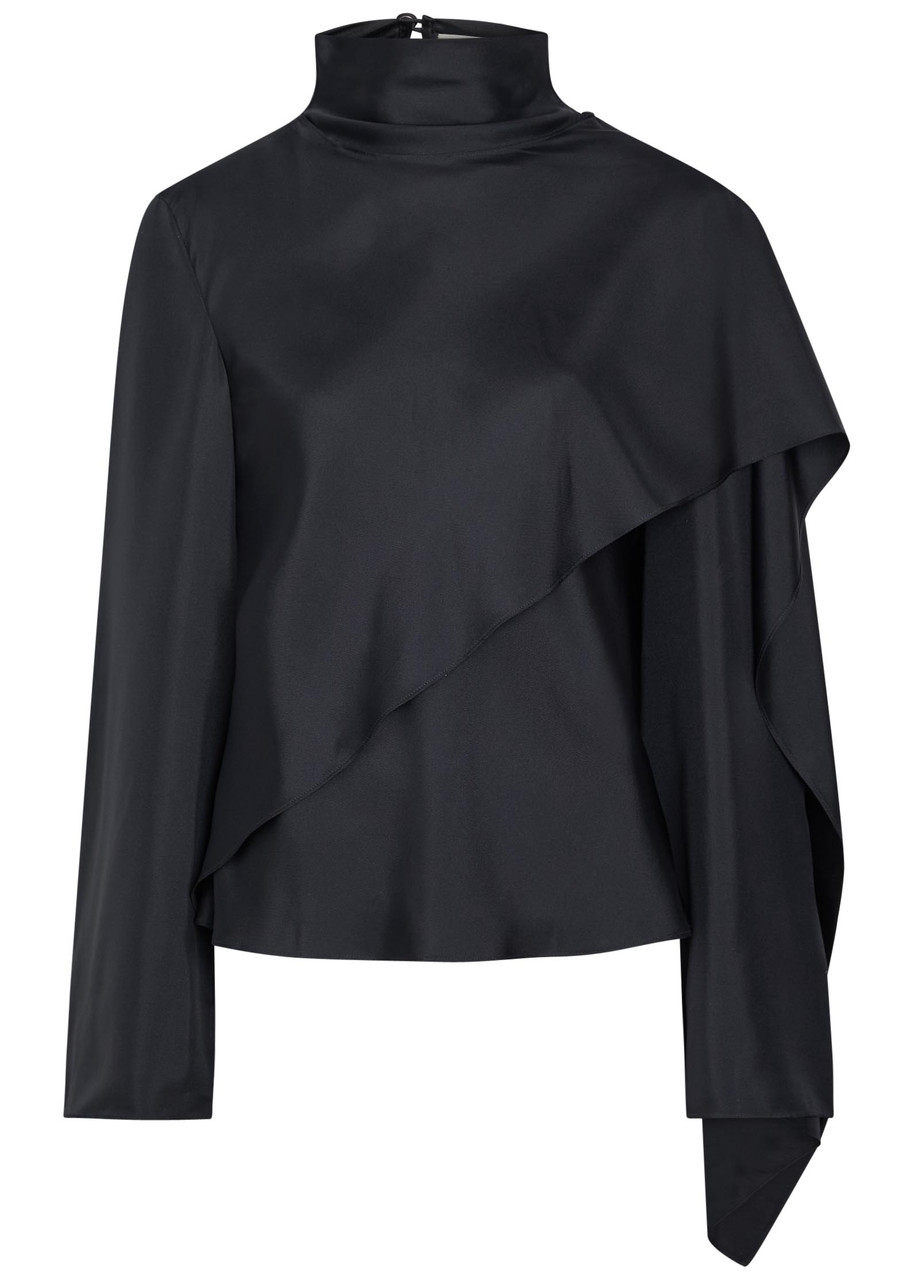 ROHE Draped asymmetric silk top | Harvey Nichols
