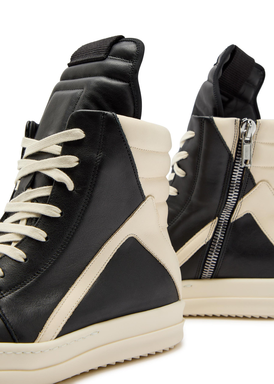 RICK OWENS Geobasket panelled leather sneakers | Harvey Nichols