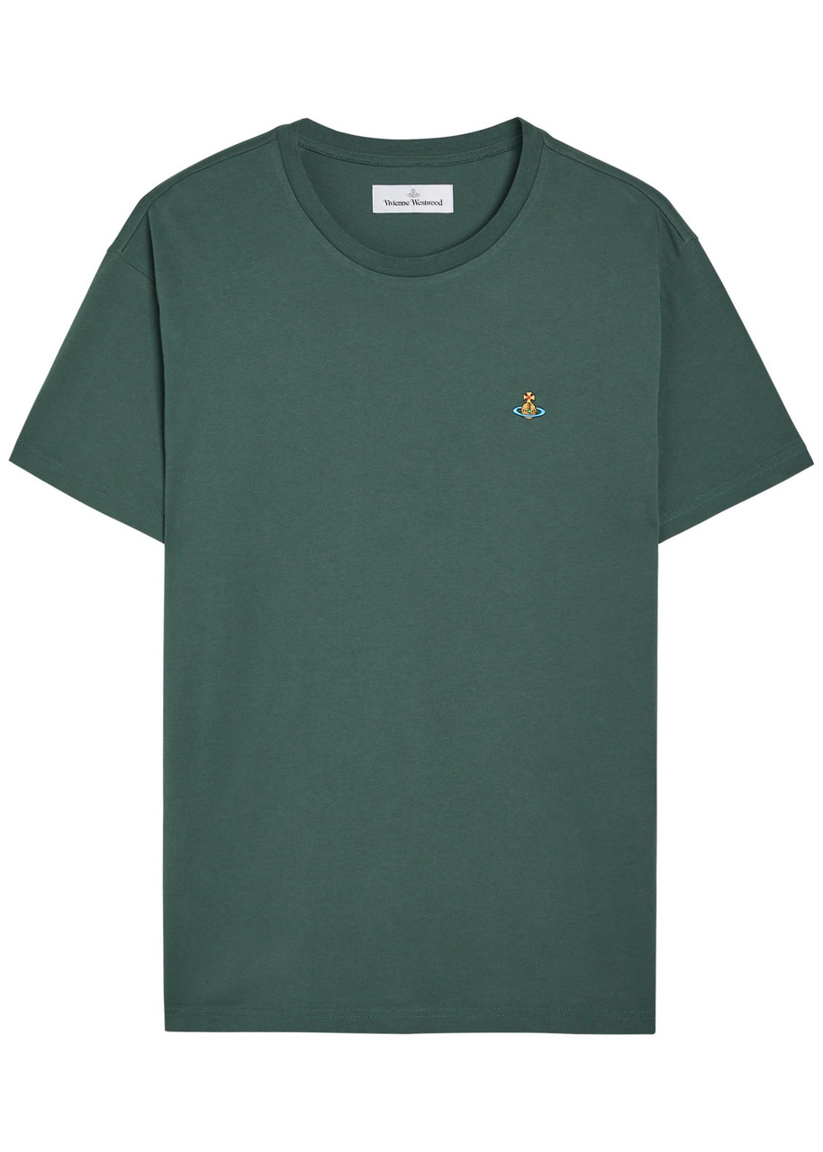 Vivienne Westwood グリーン Tシャツ 半袖 VIVIENNE WESTWOOD Classic logo-embroidered cotton T-shirt | Harvey