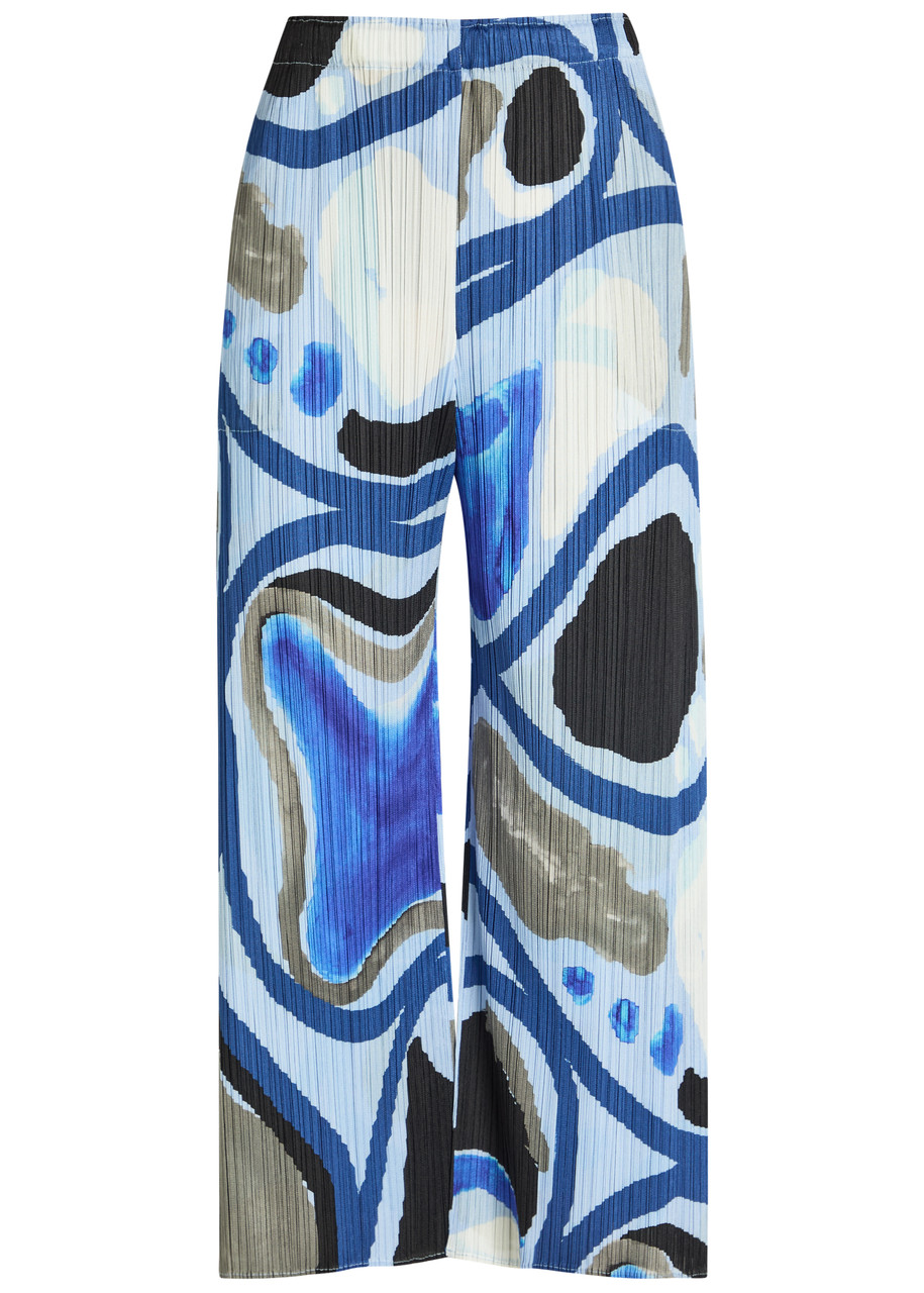 PLEATS PLEASE ISSEY MIYAKE Printed pleated woven cropped trousers
