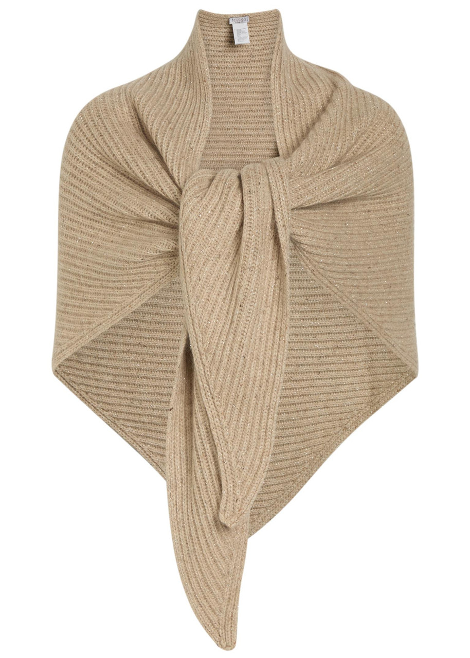 BRUNELLO CUCINELLI Lamé cashmere-blend stole scarf | Harvey Nichols