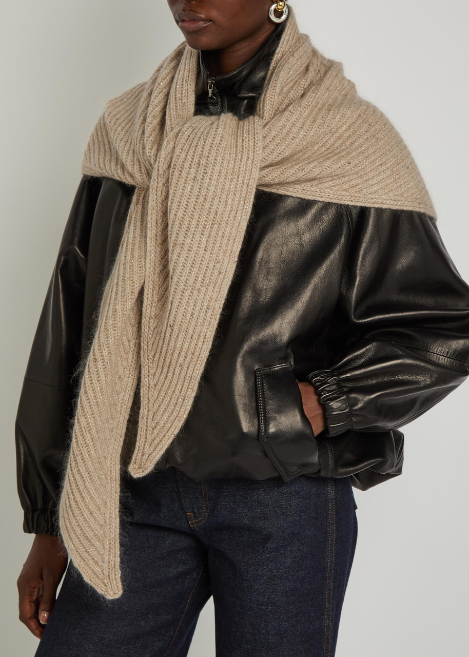 BRUNELLO CUCINELLI Lamé cashmere-blend stole scarf | Harvey Nichols