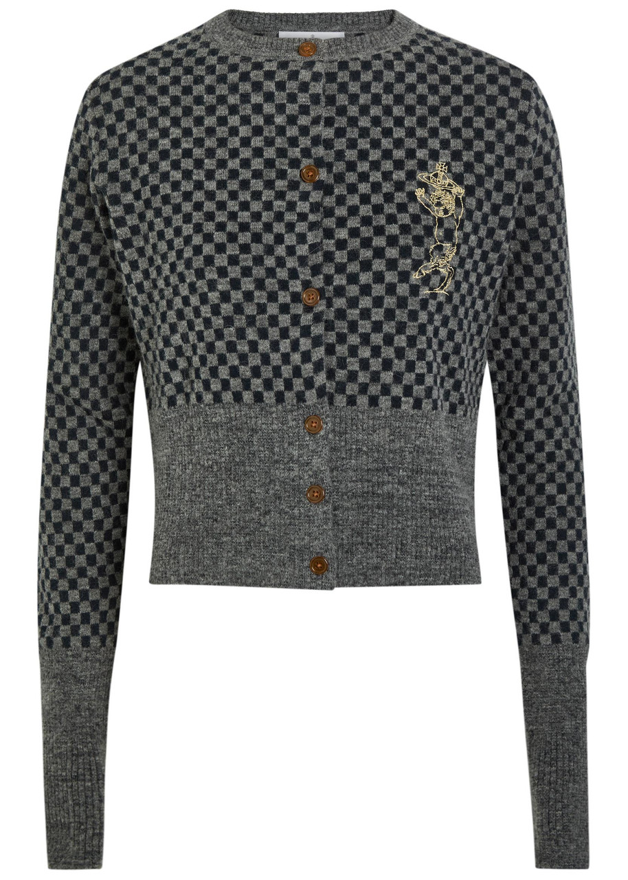 VIVIENNE WESTWOOD Checkmate checked knit cardigan | Harvey Nichols