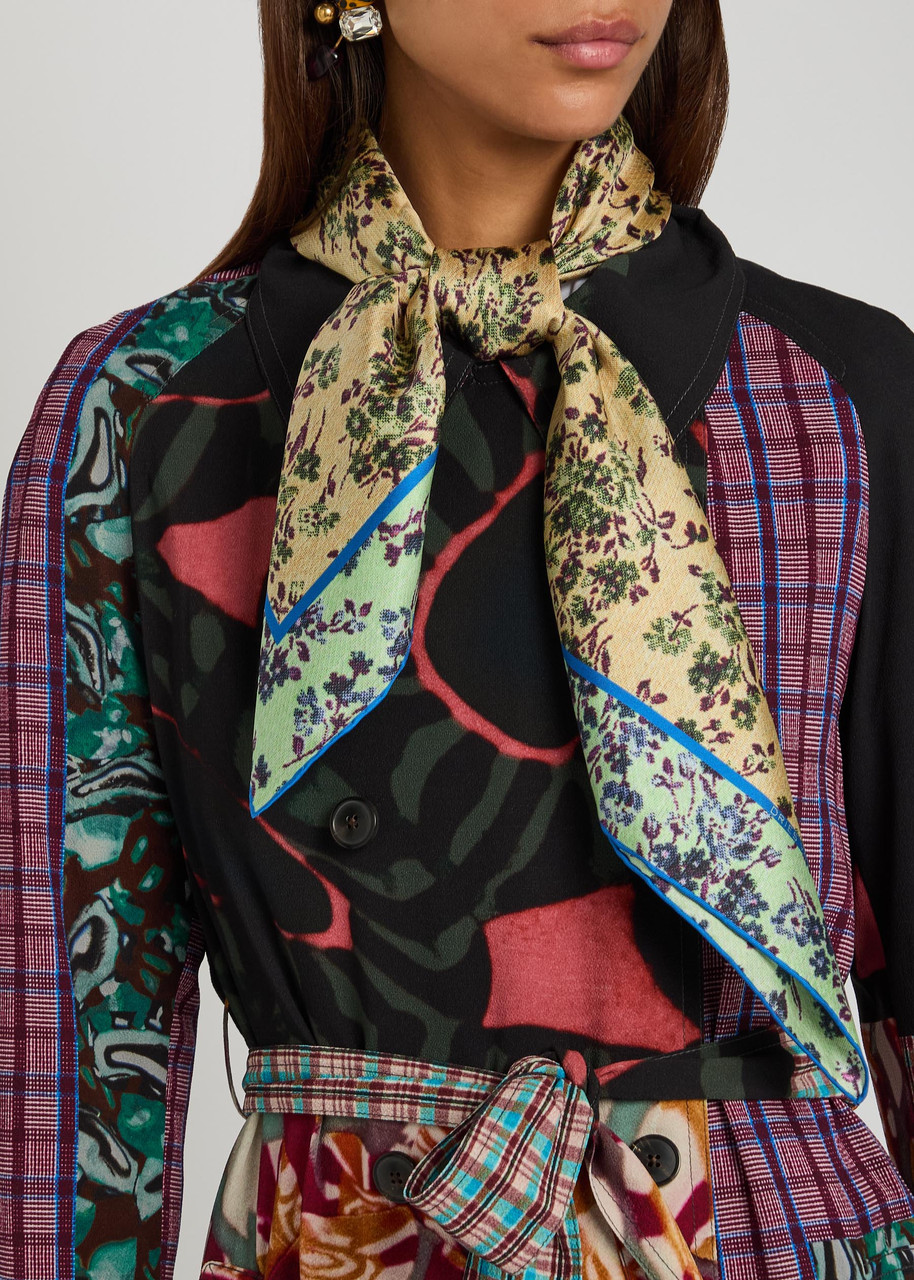 DRIES VAN NOTEN Foulard floral-print silk scarf | Harvey Nichols