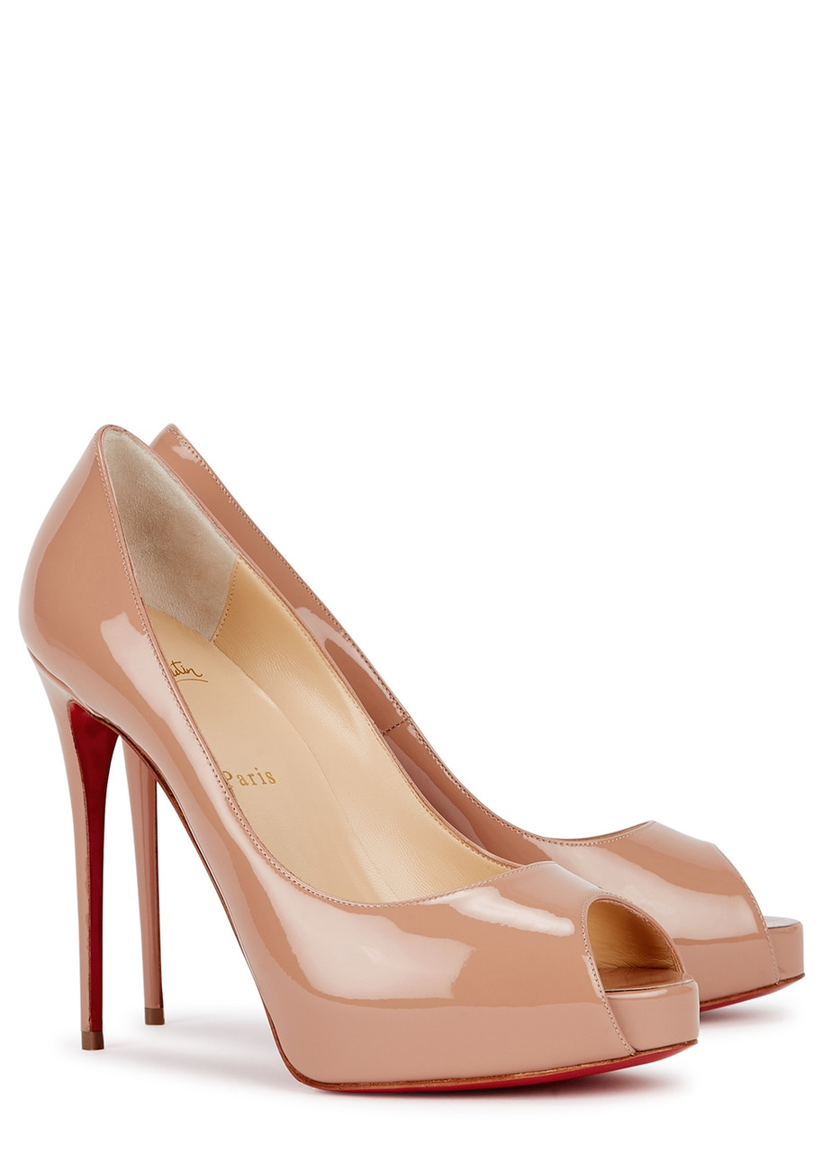 CHRISTIAN LOUBOUTIN New Very Prive 120 patent leather pumps 