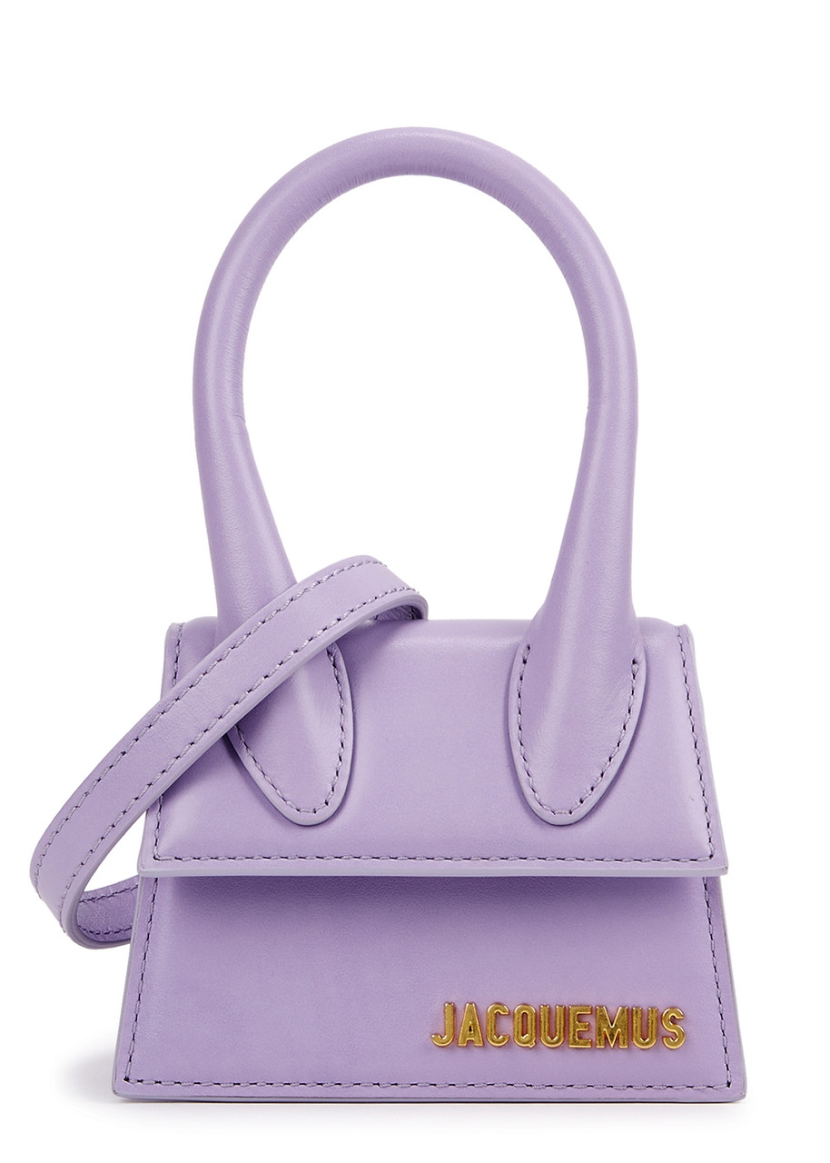 JACQUEMUS Le Chiquito lilac leather top handle bag | Harvey Nichols