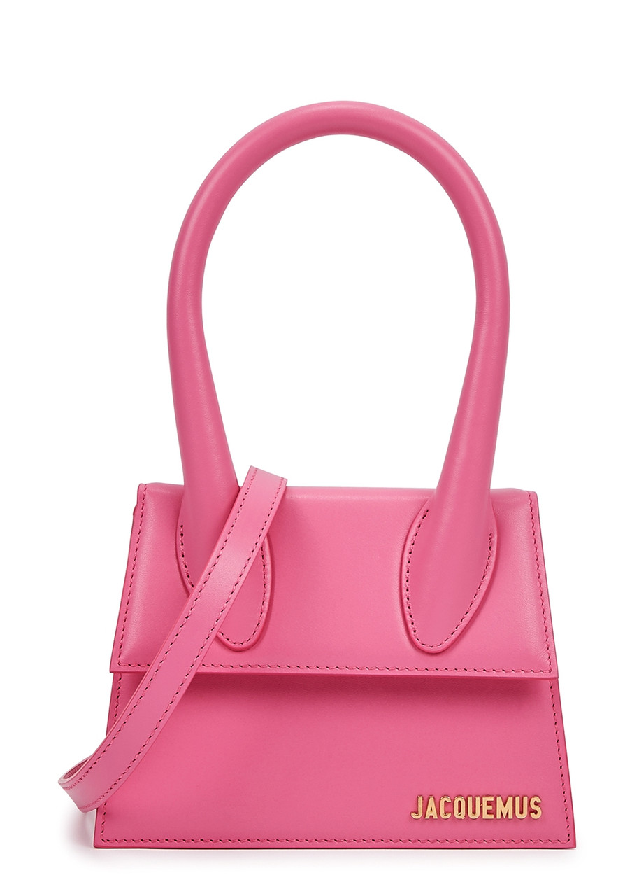 JACQUEMUS Le Chiquito Moyen pink leather top handle bag Harvey