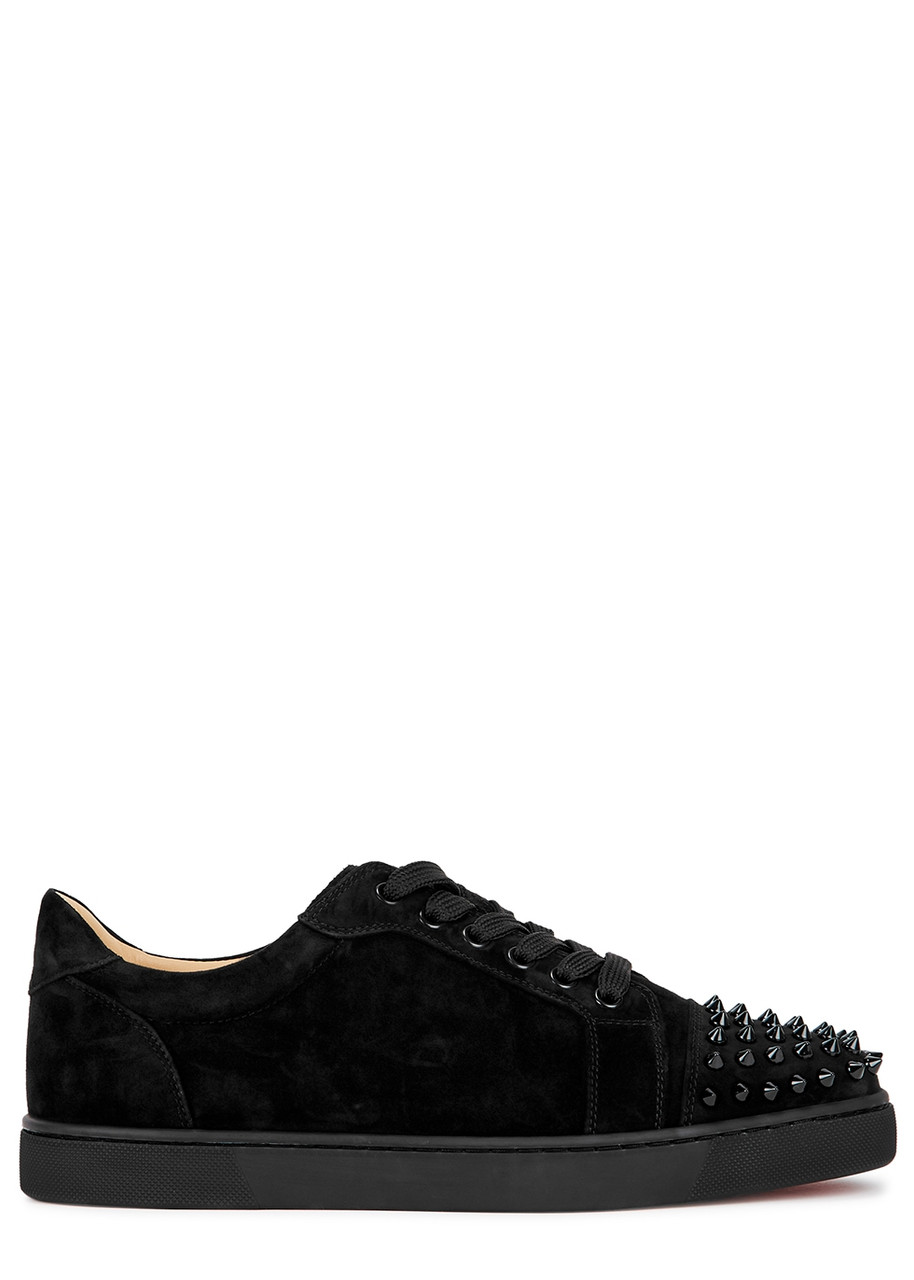 Christian Louboutin Vieira Spikes Suede Sneakers - Black