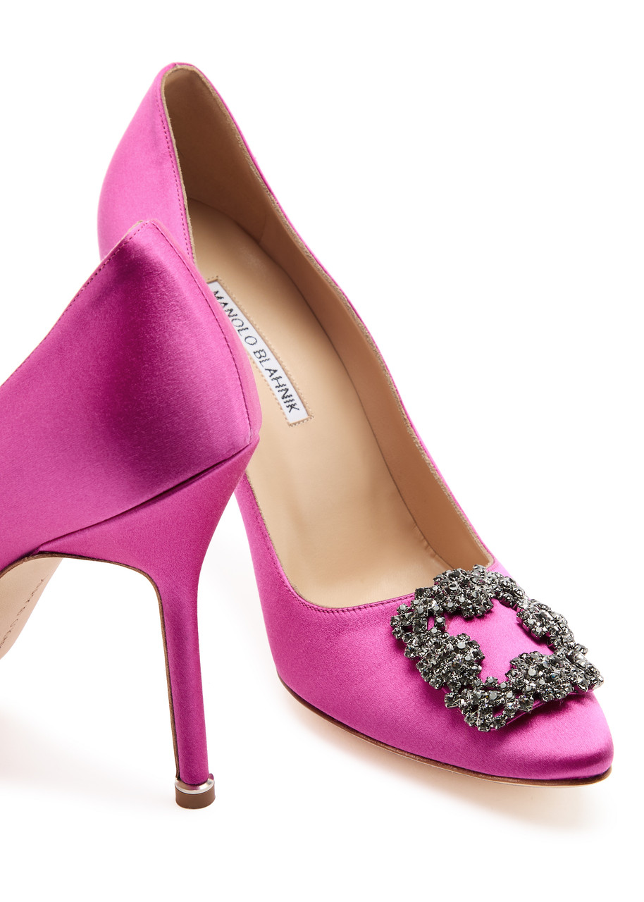 Escarpins Manolo Blahnik FATADUCABO 105 - Bout Ouvert Rose Or Paillettes - Taille 40 - Neufs Avec Boîte