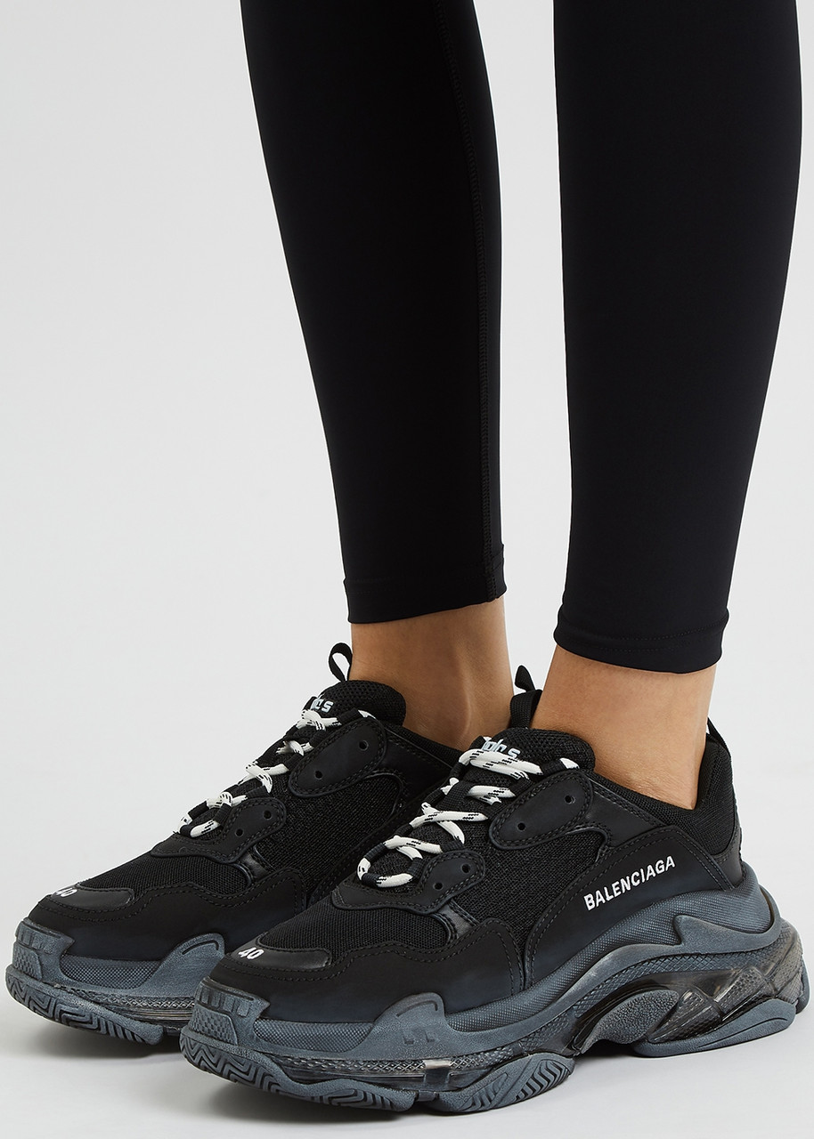 BALENCIAGA Triple S black panelled sneakers | Harvey Nichols