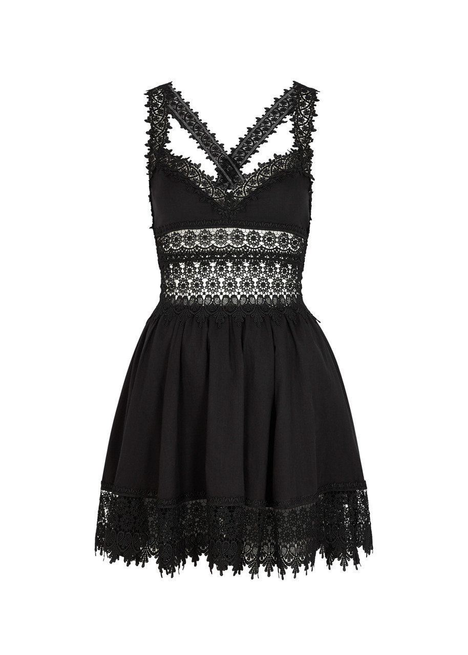 CHARO RUIZ IBIZA Marilyn lace-trimmed cotton-blend mini dress | Harvey  Nichols