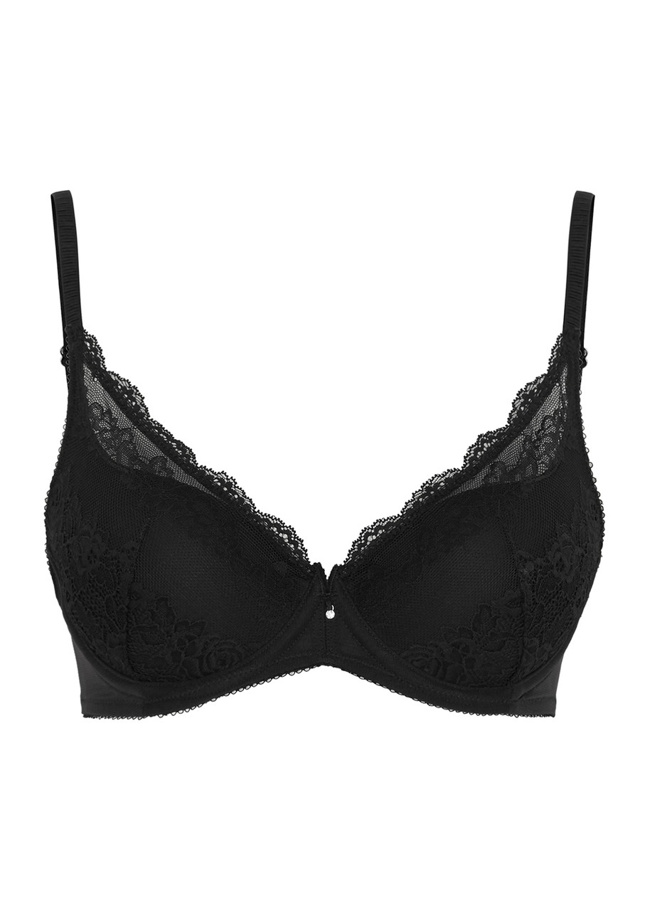 WACOAL Ravissant black underwired lace plunge bra | Harvey Nichols