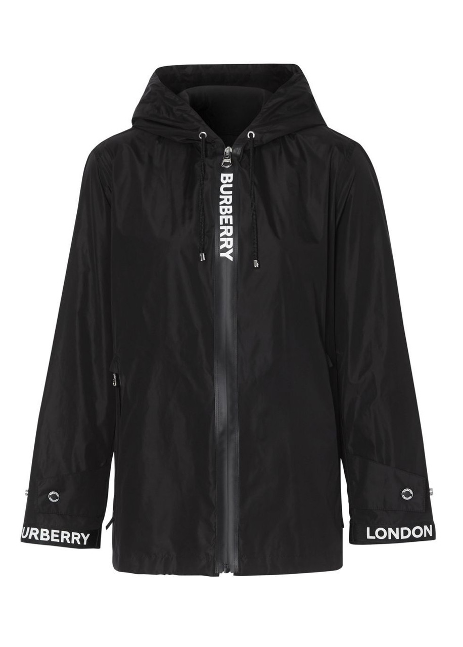 BURBERRY Logo tape econyl® hooded jacket | Harvey Nichols BURBERRY Logo tape econyl® hooded jacket | Harvey Nichols