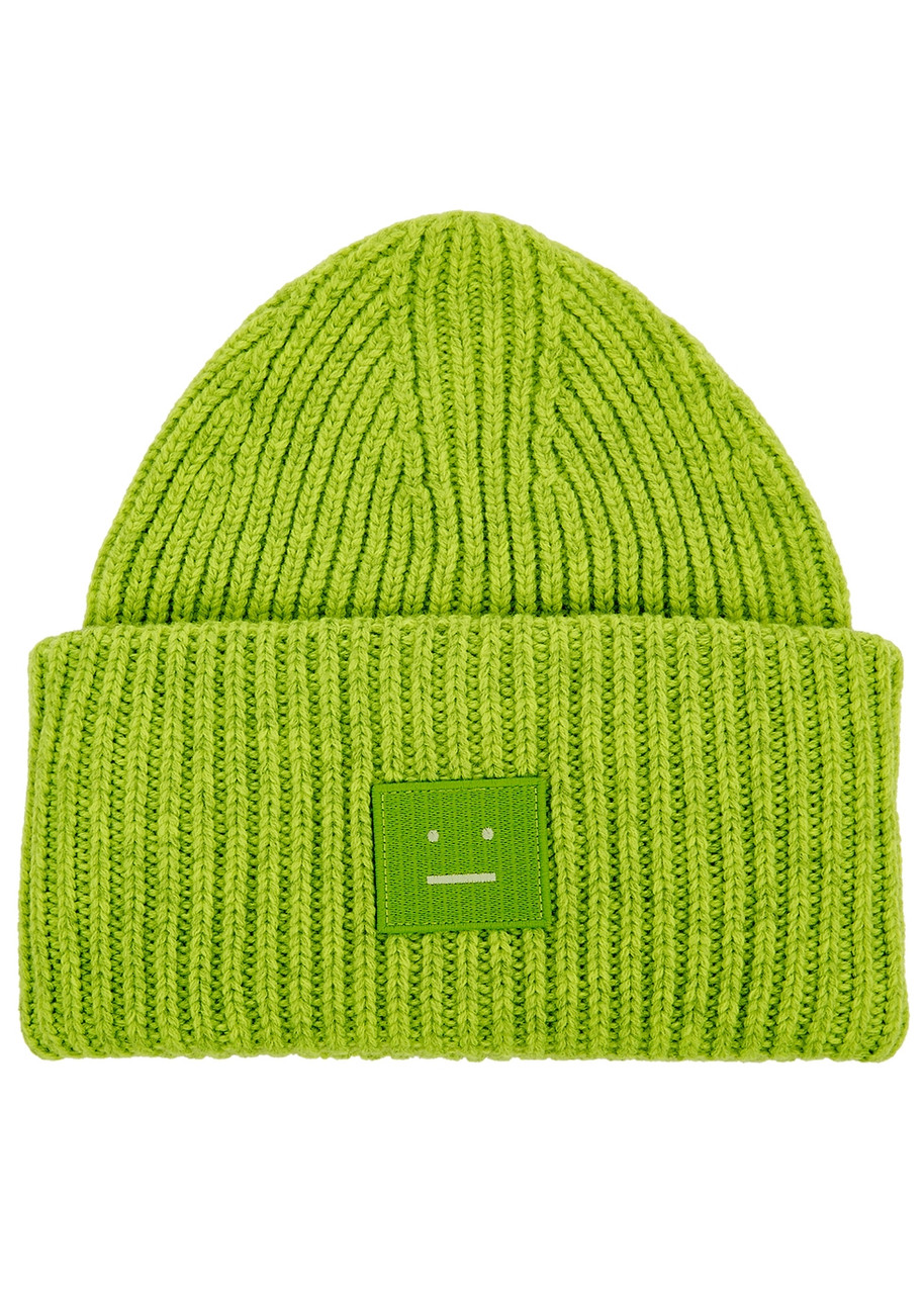 正規品 Acne Studios Pancy N Faceニット帽 新品 PANA-FACE-HAT-BOTTLE-GREEN-