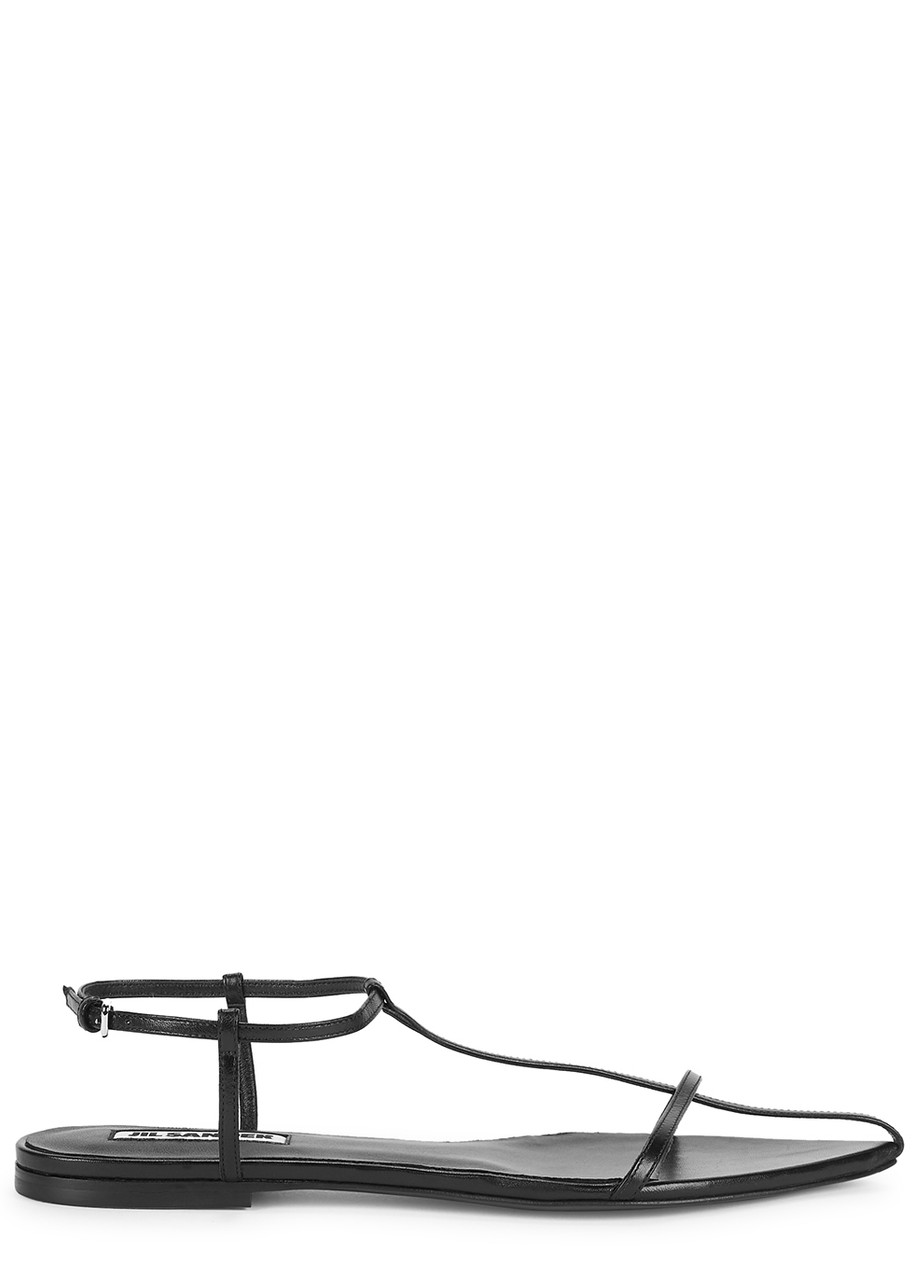 JIL SANDER Black leather sandals | Harvey Nichols