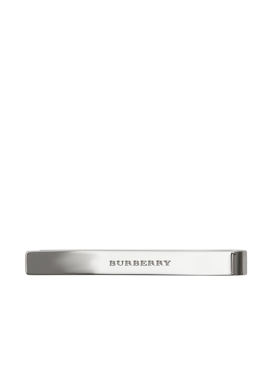 BURBERRY Check-engraved tie bar
