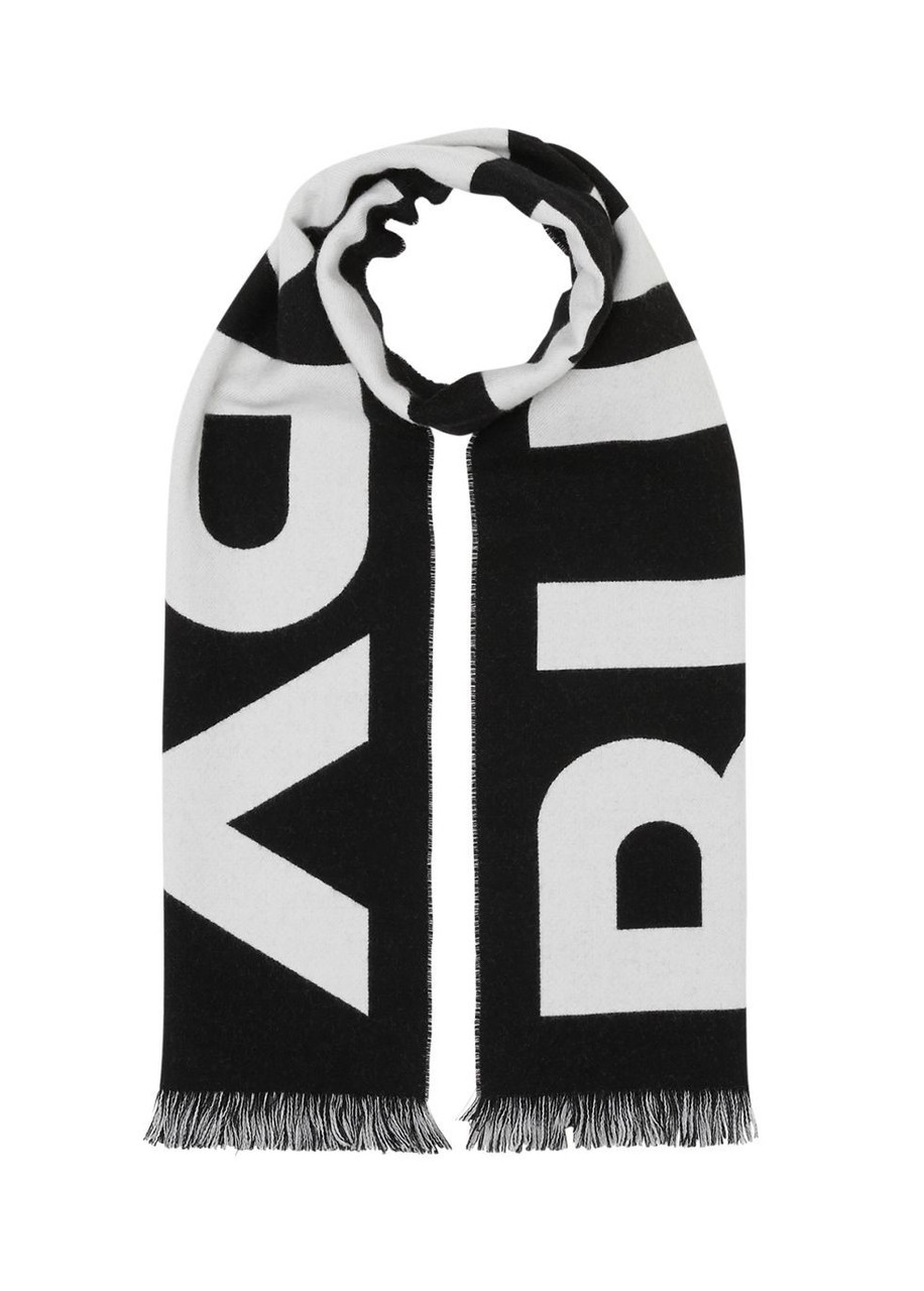 BURBERRY Logo wool jacquard scarf Harvey Nichols
