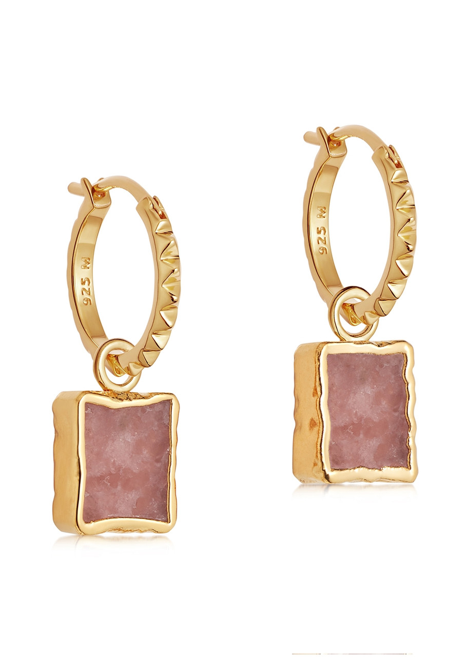 MISSOMA Rhodochrosite mini 18kt gold vermeil hoop earrings