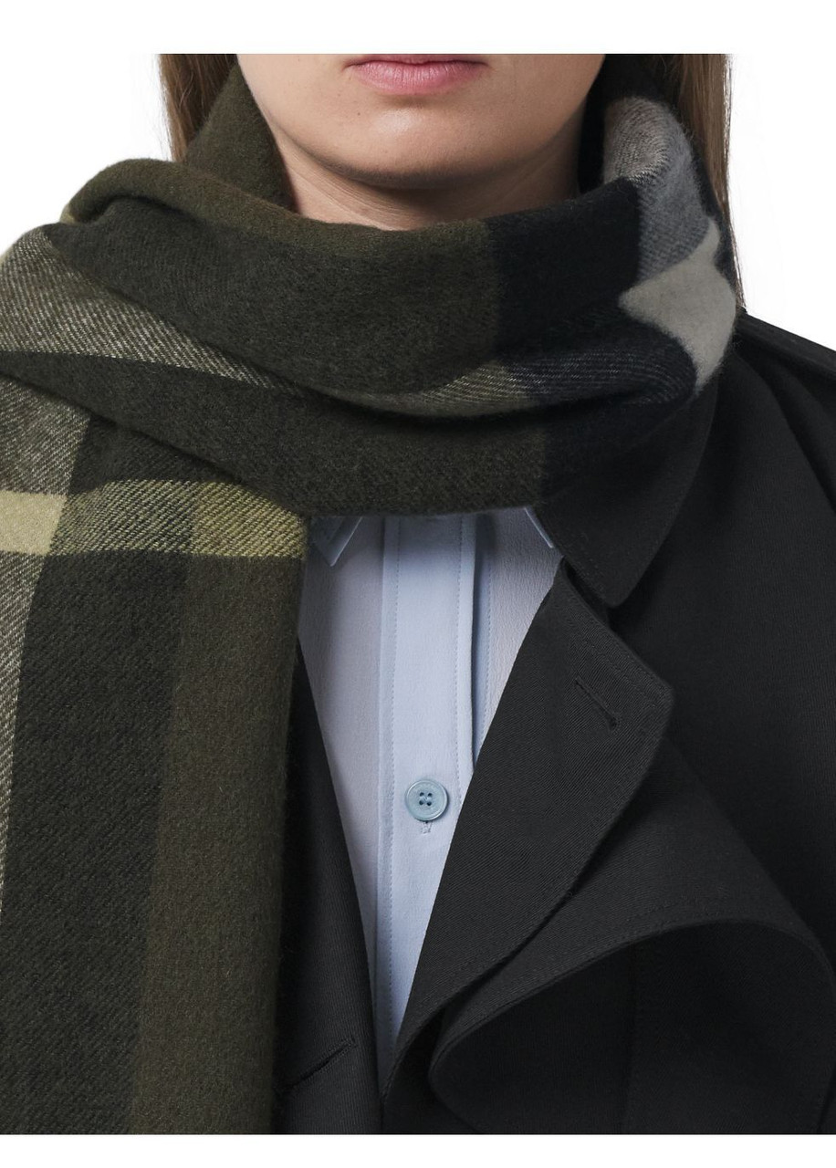 BURBERRY Reversible check and monogram cashmere scarf Harvey Nichols