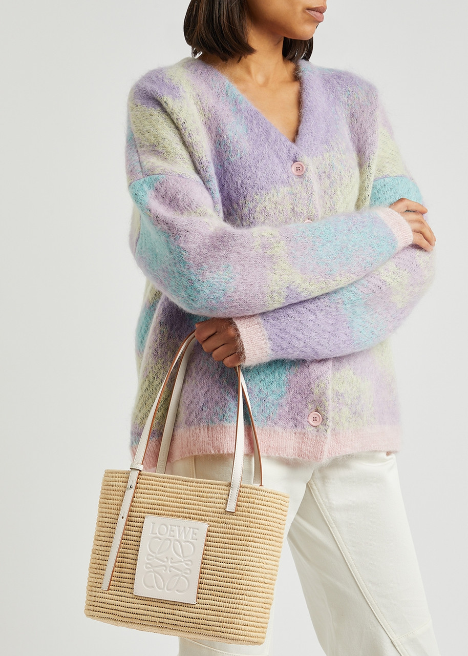 Raffia Tote Bag Loewe Bucket Square Loewe Pre-Owned 2023 Anagram