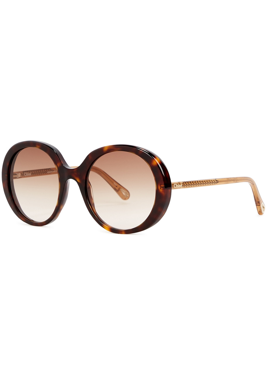 Brown Mirtha round recycled-plastic sunglasses, Chloé