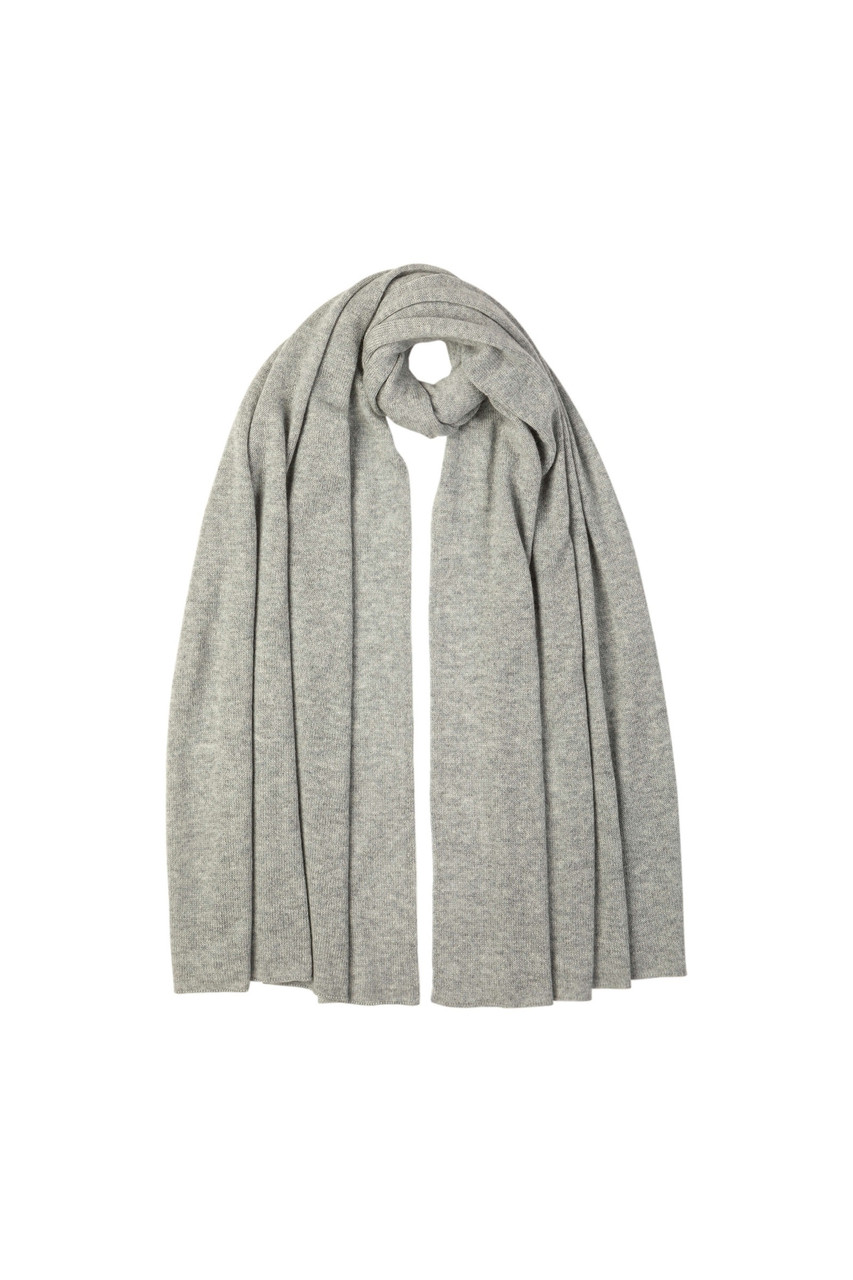 Knitted cashmere gauzy stole