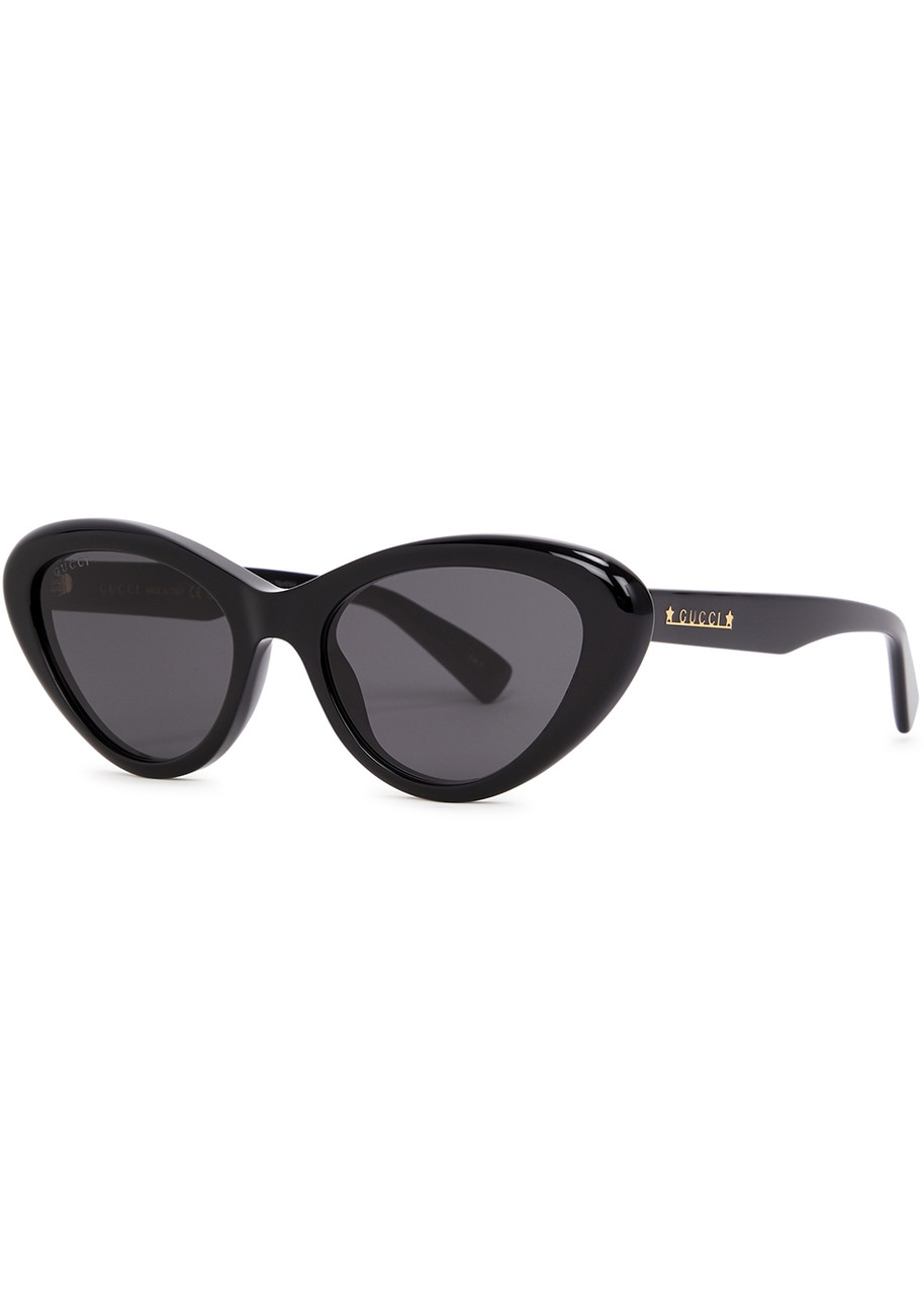gucci women's smoke 56mm cat eye sunglasses