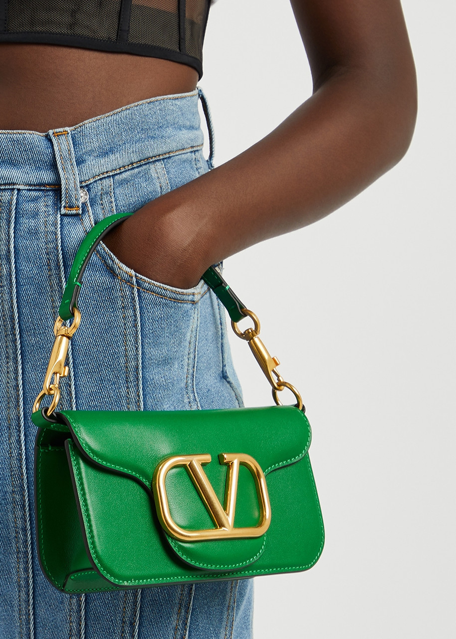 Valentino Garavani Locò Small Shoulder Bag In Calfskin in Green