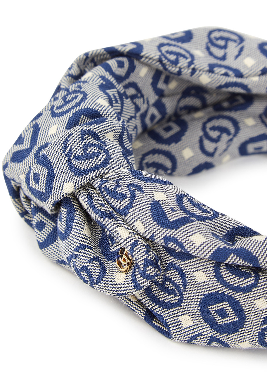 GUCCI KIDS GG geometric-jacquard canvas headband Harvey Nichols