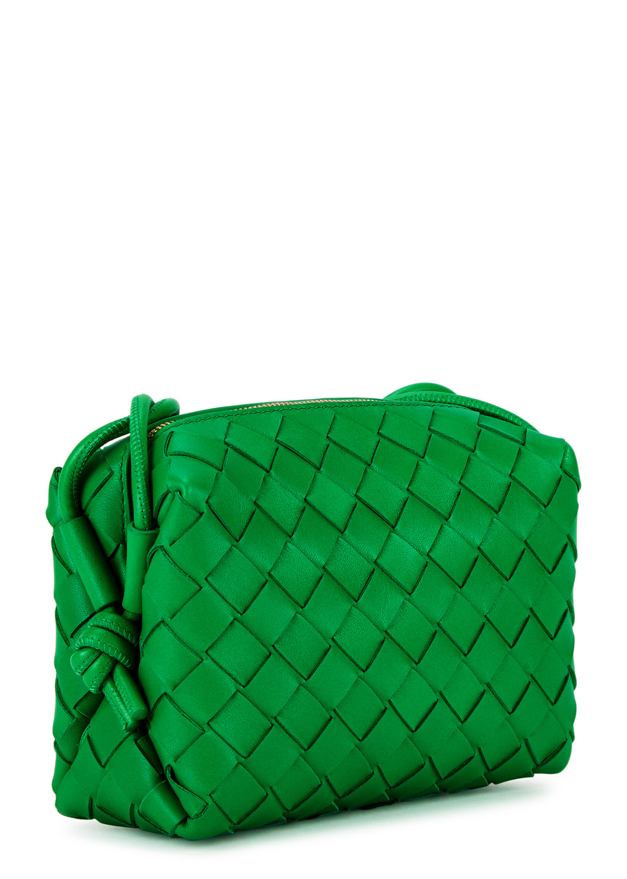 Bottega Veneta Parakeet Green Intrecciato Woven Leather Mini Loop Camera Bag  - Yoogi's Closet