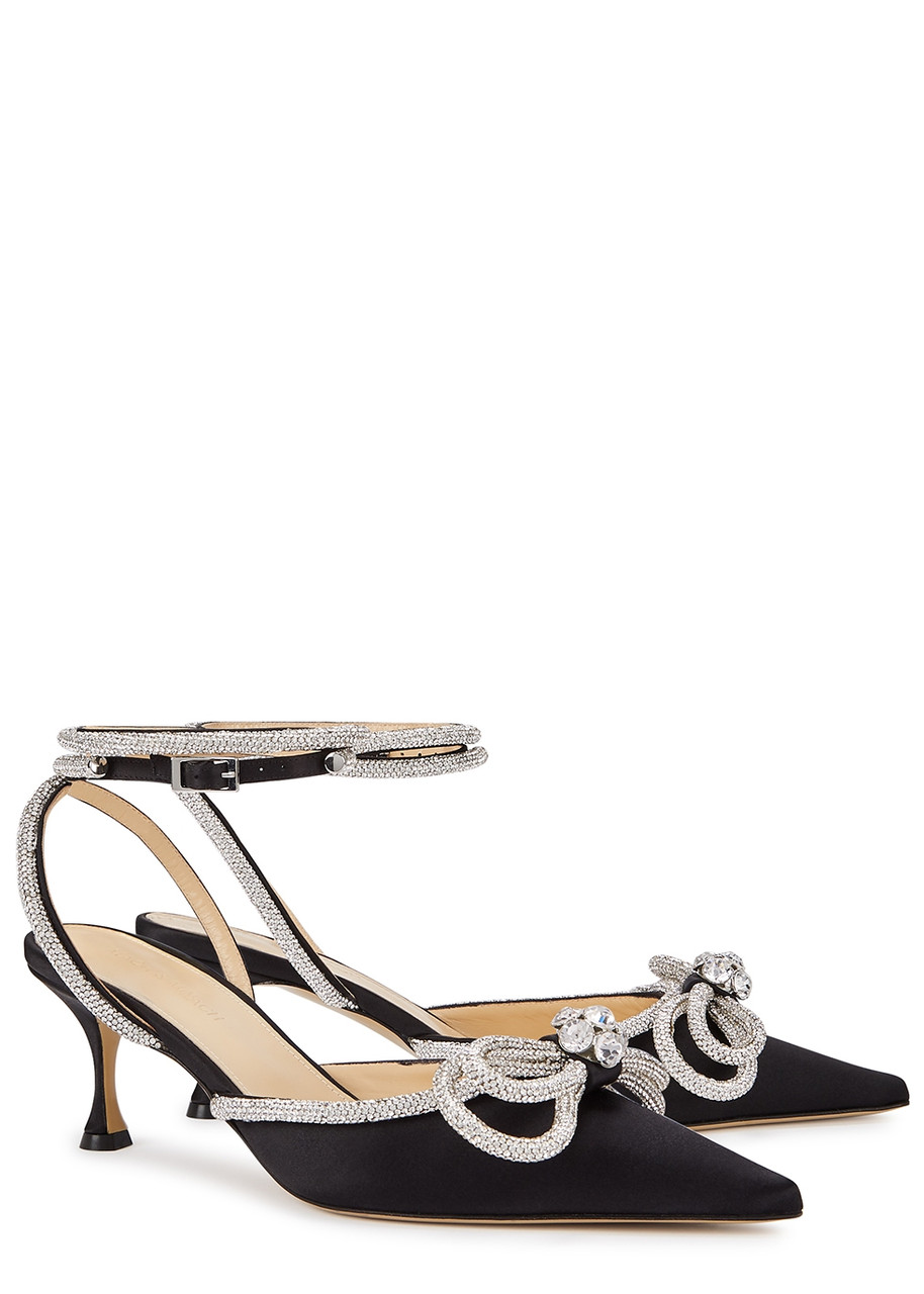 MACH & MACH 65 crystal-embellished satin pumps | Harvey Nichols