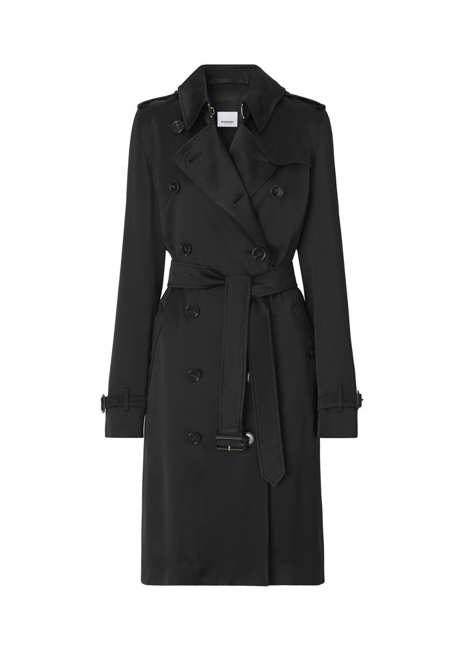 BURBERRY Silk-lined long trench coat Harvey Nichols