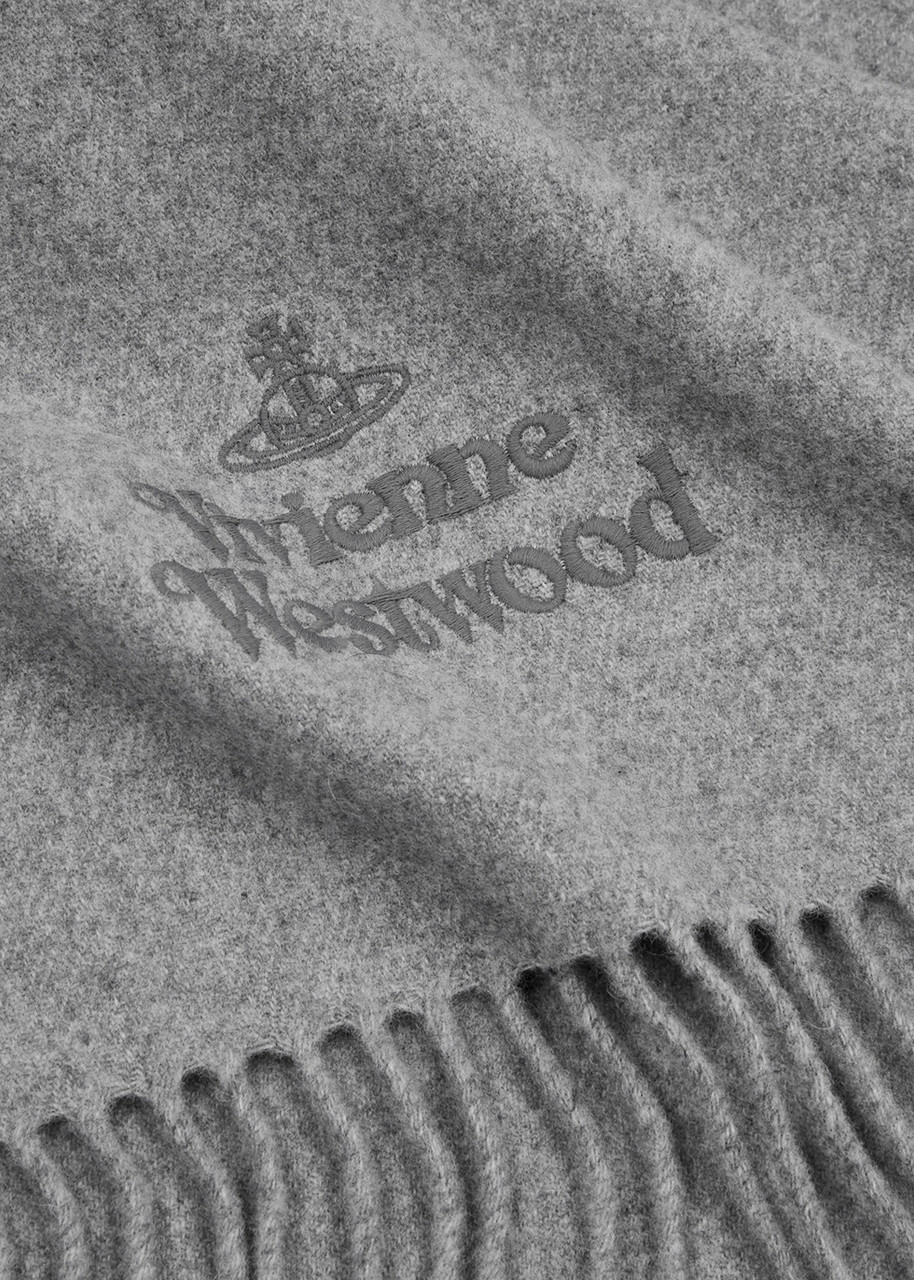 Vivienne Westwoodウールフェルトハット グレー ロゼット刺繍 Vivienne Westwood double-sided gray and white logo wool
