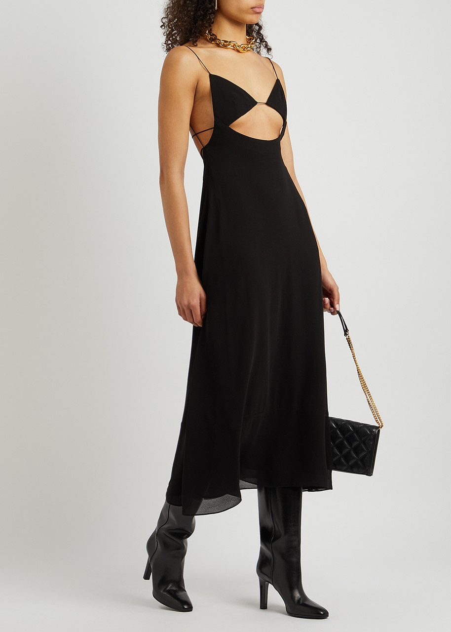 【関税込み】saint laurent Cut-out midi dress YVES SAINT LAURENT Cut-out midi dress | Harvey Nichols